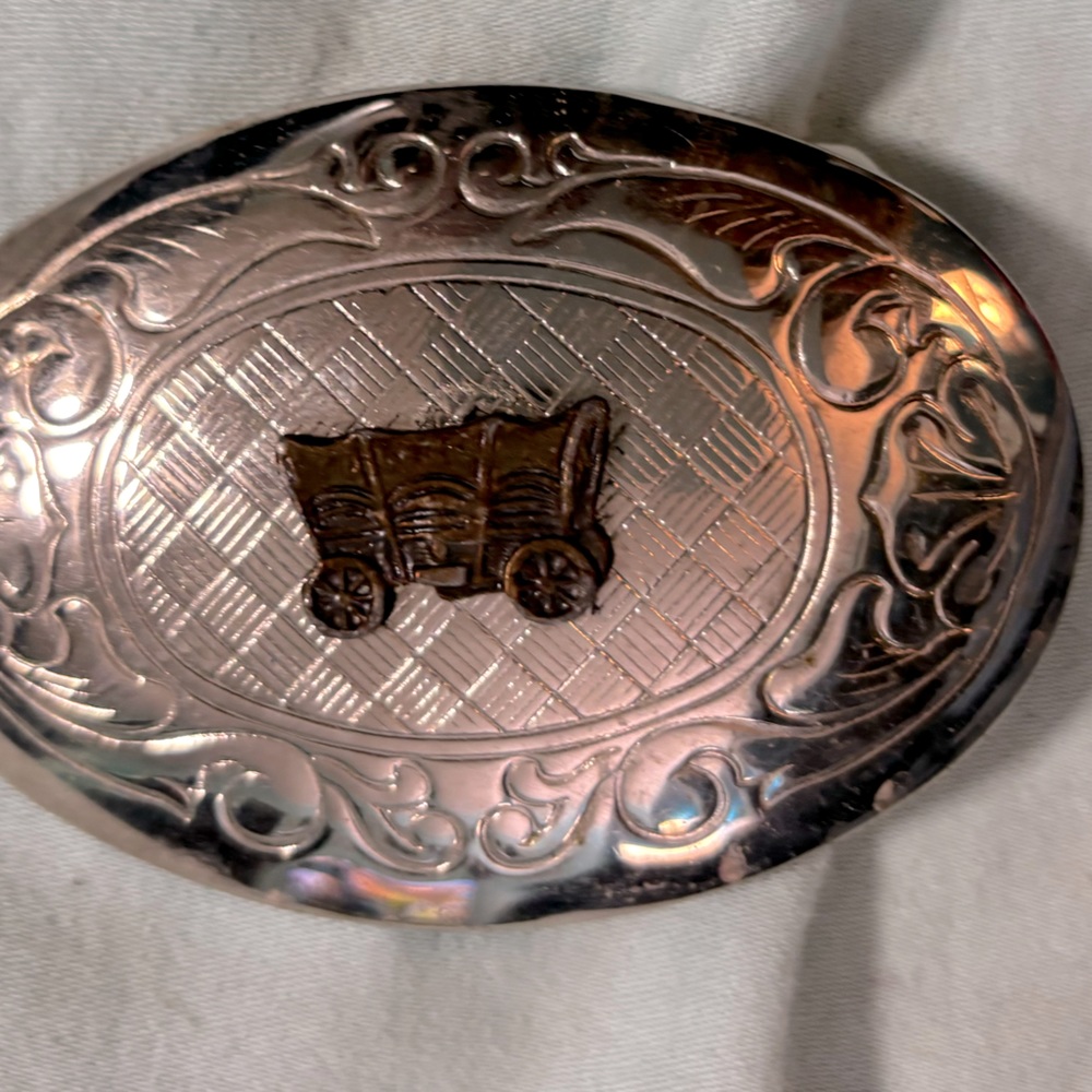 Silver & brass belt buckle